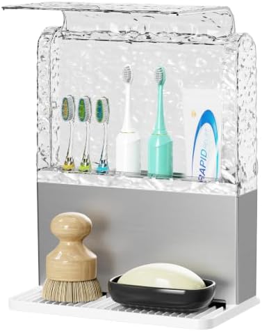 PARKMANI Toothbrush Holders for Bathrooms with Cover (Brushed Silver) by PARKMANI