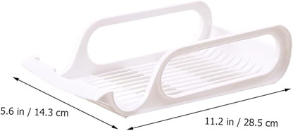 SHOWERORO 2pcs Stackable Refrigerator Beverage Storage Rack Practical Can Bowl Organizer for Beer Vegetables and Fruits Space-saving Cold Storage White