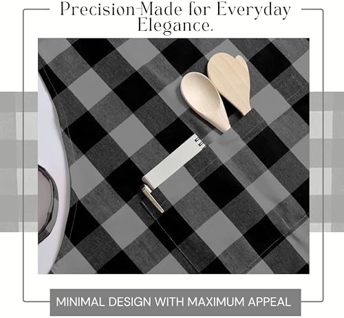 Buffalo Gingham Check Kitchen Bib Aprons, 2 Pack, 100% Cotton, Adjustable, Washable for Cooking, Baking - Image 7