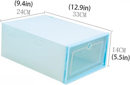 LABRIMP 6pcs Stackable Shoe Storage Boxes Cardboard Organizers Box for Shoes Case Home Office Storage