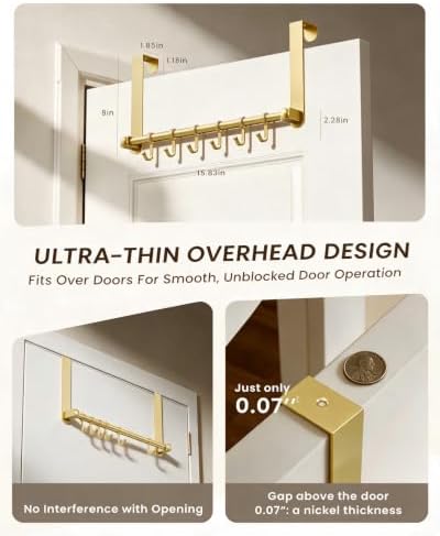 Heavy Duty Over The Door Hooks, Door Hooks Hanger Organizer for Hanging - Image 5