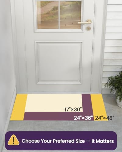 DEXI Front Door Mat Outside Entrance 17x29 Rubber Entry Doormat Black - Image 3