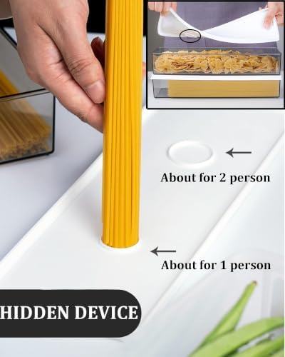 Hanobe Large Airtight Pasta Storage Containers, BPA-Free, 2.4L, 4-Pack - Image 5