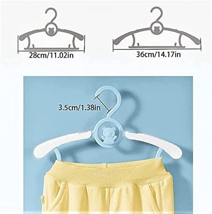 HGYZE Baby Nursery Closet Hangers, Non-Slip and Extendable Laundry Infant Pant Hangers for Newborn Clothes - 20pcs Colourful Gifts - Adjustable Children Coat Hanger for Girl Boy Toddler Kid, Colorful