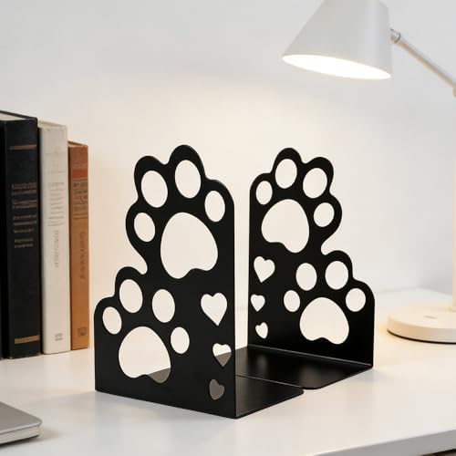 Cat Paw Book Ends, Metal Heavy Duty Bookends for Shelves - Image 6
