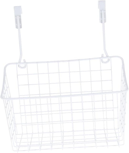 VICASKY White Hanging Storage Rack Over Door Basket for Kitchen Cabinet Bathroom Office Ventilated Organizer with Easy Installation Rust Resistant Saving Storage