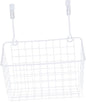 VICASKY White Hanging Storage Rack Over Door Basket for Kitchen Cabinet Bathroom Office Ventilated Organizer with Easy Installation Rust Resistant Saving Storage