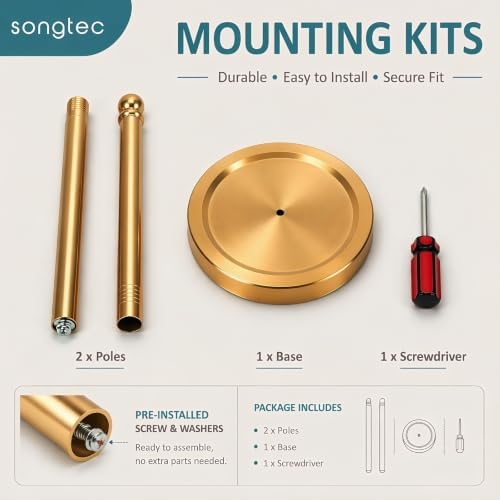 Songtec Toilet Paper Holder Stand Reserve for Bathroom, Holds 4/5 Rolls, Compact TP Roll Holder Storage, Stainless Steel (Gold) - Image 5