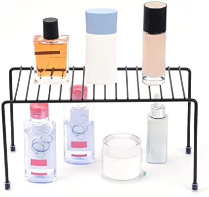 SIBAO Kitchen Shelves, Cabinet Organization Mini Storage Shelf, Storage Rack Organizer for Kitchen, Fridge, Cabinet, Bathroom (Black 4) - Image 2
