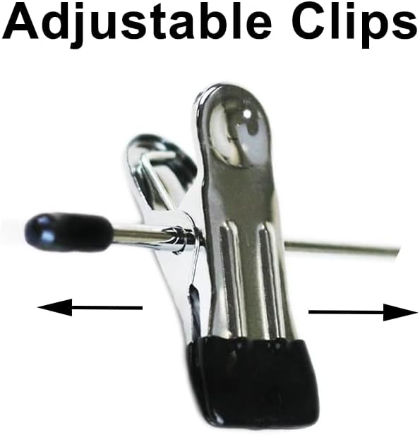 HUJI Sturdy 4 Tier Trouser Skirt Pants Hanger Chrome and Black Vinyl (Set of 2, 4 Tier Trouser Hangers)