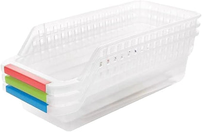 Cabilock Refrigerator Storage Drawers 2 Pack Compact Fridge Bins Freezer Organizer Bins Can Organizer for Refrigerator Kitchen Storage Random Color