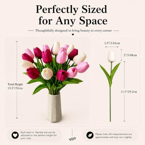 Mandy's 20pcs Artificial Shades of Pink Tulips - Image 3