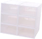 6pcs Stackable Shoes Storage Box Thickened Transparent Plastic Shoe Organizer for Men Space-saving Design for Closets and Dorm Rooms White