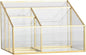 Alipis Glass Makeup Organizer with Gold Trim Large Capacity Cosmetic Display Case for Vanity Lipstick and Brush Holder Transparent Storage Box 7.67X5.70X5.11 Inches