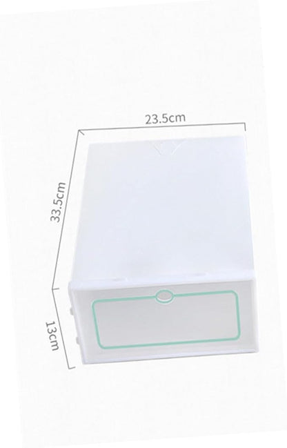 12pcs Stackable Thickened Plastic Shoes Storage Boxes with Lids Large Size White Shoe Organizer Containers for Closet and Home Storage