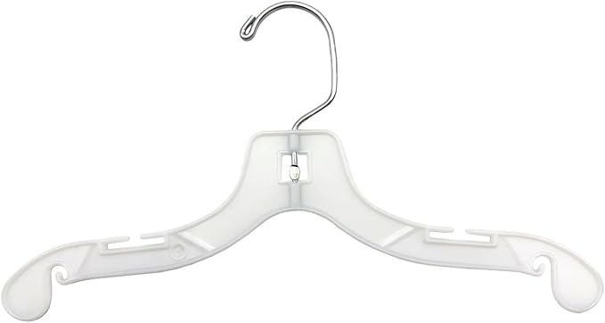 NAHANCO Children’s Plastic Shirt Hangers, Super Heavy Weight - 12" White (Pack of 100), Made in USA