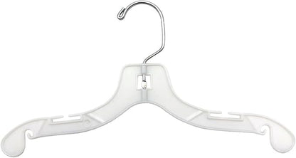NAHANCO Children’s Plastic Shirt Hangers, Super Heavy Weight - 12" White (Pack of 100), Made in USA