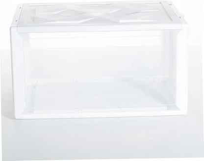GLEAVI Plastic Shoe Box for Basketball Shoes 36x26x20CM for Home and Closet Organization