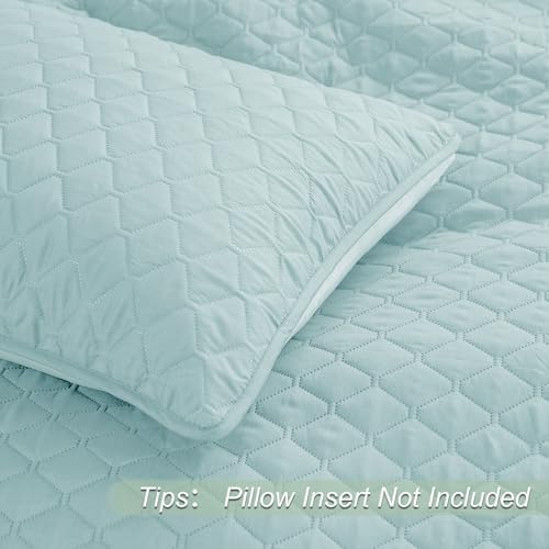 Exclusivo Mezcla Reversible California King Quilt Set, Light Blue - Image 5