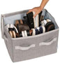 Moteph Shoe Organizer Closet Storage Solution with Clear Cover & Adjustable Dividers for Shoes, Handbags, Blankets, Linen, Clothing (Grey, Small - 12 Pairs)