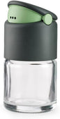 Lékué 2.7oz Shaker Spice Jar (Set of 4) - Clear Glass Spice Container for Powdered & Herb Spices - Dual Openings for Sprinkling & Dosing - One-Handed Use Spice Organizer for Kitchen, Dishwasher Safe
