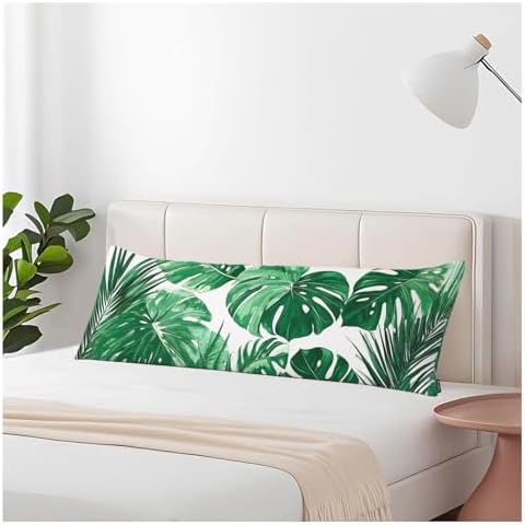 20"X54" Body Pillow Case Tropical Leaves, Hawaii Palm Leaf Green Side Sleeper Body Pillow Covers Long Pillowcase Throw Body Cushion Cover for Couch Bed Sofa Car by Unknown