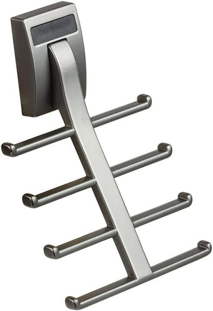 TAG Hardware Premium Space Saving Eight Tie Storage Hook Cleat Mount Organizer Rack for Home and Business (Slate)