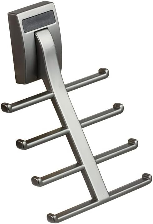 TAG Hardware Premium Space Saving Eight Tie Storage Hook Cleat Mount Organizer Rack for Home and Business (Slate)