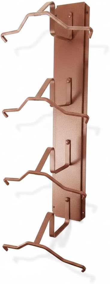 American Made 4 Hat Cowboy Hat Rack – Crown Up Wall Mounted Hat Holder Rust Steel