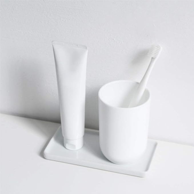 Ceramic Tray, Small Rectangle White Organizer for Candle, Soap, Jewelry, Perfume, Towel Holder, Bathroom, Kitchen Sink, Counter, Restroom