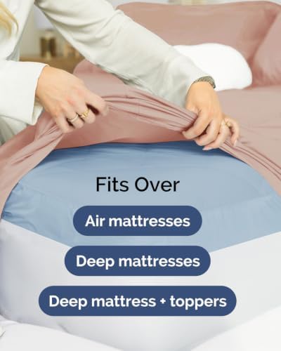 CGK Linens 2 Pack Extra Deep King Fitted Sheets - Mauve - Image 7