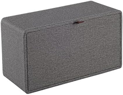 High-end Leather Tissue Box Holder Two Color Matching,Rounded Rectangle Napkin Pumping Paper Case Dispenser, Facial for Home Bathroom Dresser Office Automotive Decoration (Gray) - Image 3