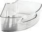 mDesign Plastic Lazy Susan Cabinet Storage Bin with Front Handle for Kitchen Countertop, Pantry, Shelf, Fridge Organization - Hold Food, Drinks, Snacks - Ligne Collection - Smoke Gray Tint