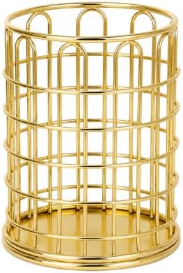 Pencil Cup Gold Pen Holder Make Up Brush Holder, Pen Cup Pen Organizer Accessories for Desk Office Home School by Amycheer
