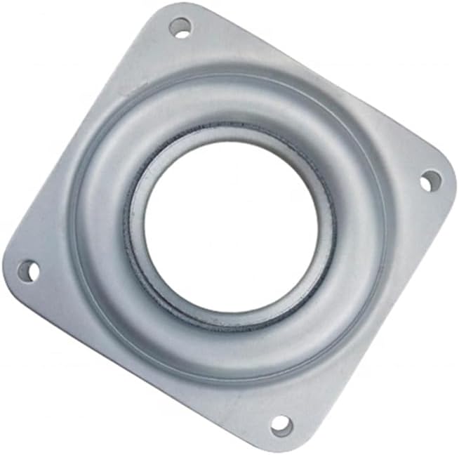 4 Inch Lazy Susan Hardware Square Metal 360˚ Turntable Bearings, Silver 300lbs Capacity Steel Ball Bearing Rotating Serving Tray Plate for Kitchen Cabinet, Craft Project, Monitor(4 Pack)