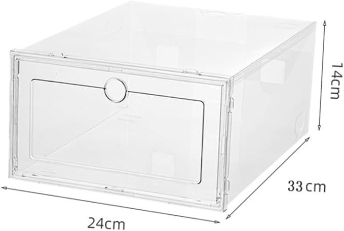 Healifty 6Pcs Transparent Shoe Storage Boxes Drawer Type Stackable Organizer Containers for Dustproof Moisture Resistant Sneakers and Shoes Plastic with Design for Easy Viewing