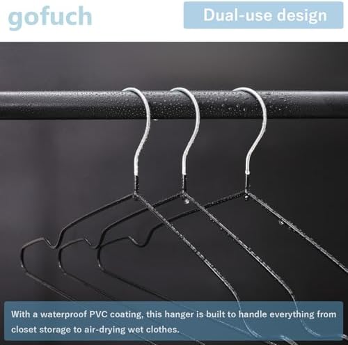 Ultra-Thin Metal Hangers, 100 Pack Non-Slip PVC Coated Space Saving Clothes Hangers for Closet, 16 inch Wide for Suits, Dresses, Jackets（Pink） - Image 5