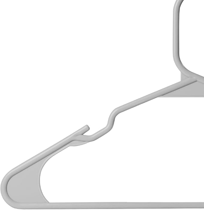 Plastic Hangers - 20 Pack, Durable Space Saving Hangers for Everyday Use and Dorm Room Essentials - Grey