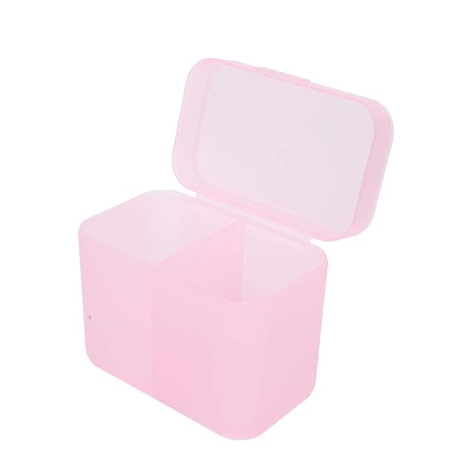 Dioche 2 Grids Nail Storage Box Nail Polish Remover Pad Storage Container Cosmetic Storage Box Organizer Holder Cotton Film Box for Nail Tools, Cosmetics And Crafts Storage Boxes()