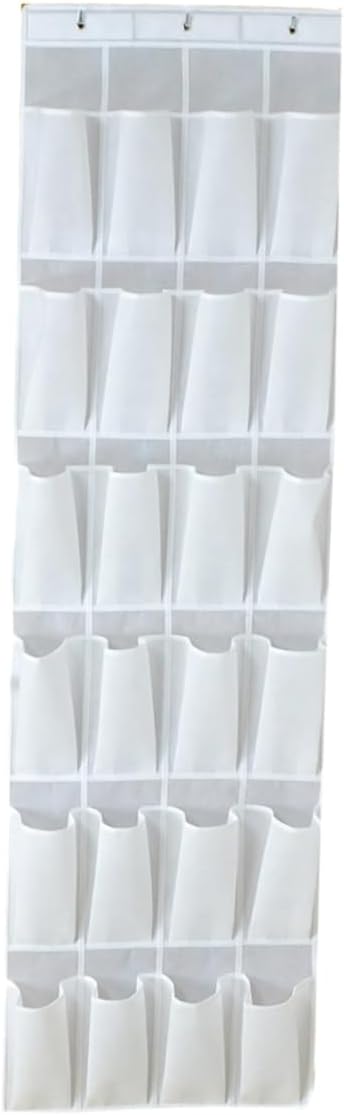 GLEAVI 24pcs Door Shoes Storage Hanging Bag Practical Cloth Organizer for Keys Phone and Sundries White for Tidy Homes and Efficient Organization