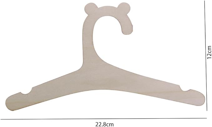 10 Pcs Baby Children Wooden Hangers Children's Clothes Hangers，Cute Little Bear Shape，8.97 * 4.72inch