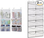 KIMBORA 2 Packs Narrow Over the Door Shoe Organizer and 12 Large Mesh Pockets Hanging Storage White