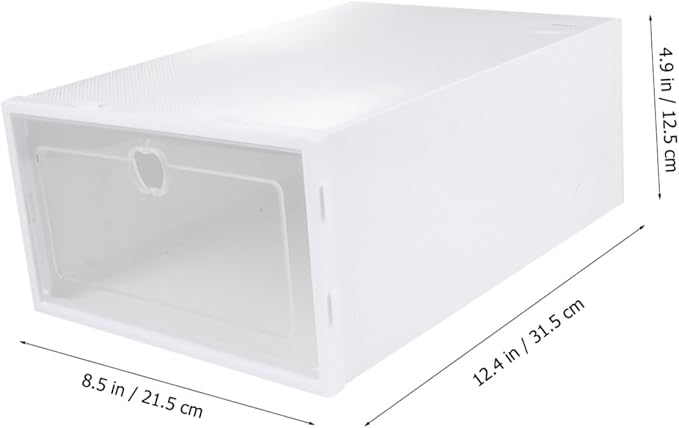 Ciieeo 6pcs Transparent Shoes Box Organizer Thicken Drawer Type Shoe Display Box for Sneakers High Heels Boots Material Scratch Design for Closet Storage