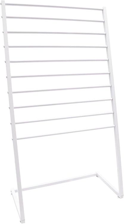 Scarf Display Stand, 10 Tier Metal Scarf Holder Organizer, Scarf Hanger Scarf Holder Scarf Organizer Belt Organizer Pants Rack Scarf Rack for Commercial Clothing Retail Store (White, 80cm)