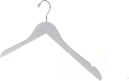 Quality Semi Curved White Wooden Suit Hangers, 80-Pack Smooth Finish Solid Wood Coat Hanger with Swivel Hook, Jacket, Pant, Dress Clothes Hangers White, 80