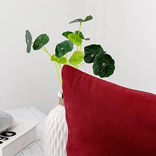 NiNi ALL Burgundy Red Velvet Throw Pillow Covers 28x28 Pack of 2 Decorative - Image 3