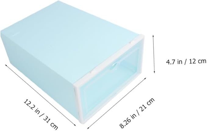 Zerodeko 6pcs Stackable Shoe Storage Box Thicken Plastic Shoe Container White Frame for Women for Closet Organization and Entryway Use