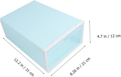 Zerodeko 6pcs Stackable Shoe Storage Box Thicken Plastic Shoe Container White Frame for Women for Closet Organization and Entryway Use