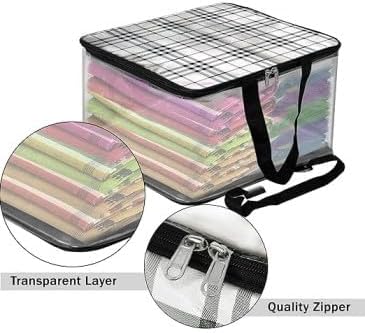 40X22X33 Cm Pack of 2 PVC Transparent Storage Bags for Clothes Blanket Bag Organizer With Side Handles Zippered Crystal Clear Travel Bag Closet Organizer Storage Bag for Home