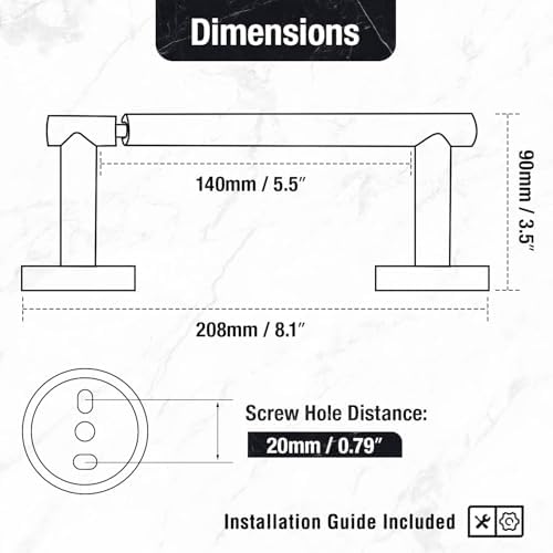 HITSLAM Brushed Nickel Toilet Paper Holder, Double Post Pivoting, SS304 - Image 2